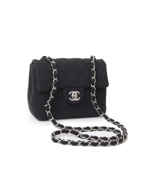 Mini sac CHANEL jersey noir