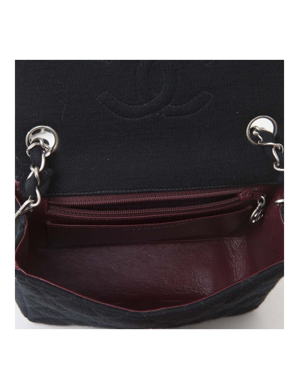Mini sac CHANEL jersey noir