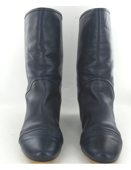 Boots cuir bleu marine taille 39.5 WALTER STEIGER