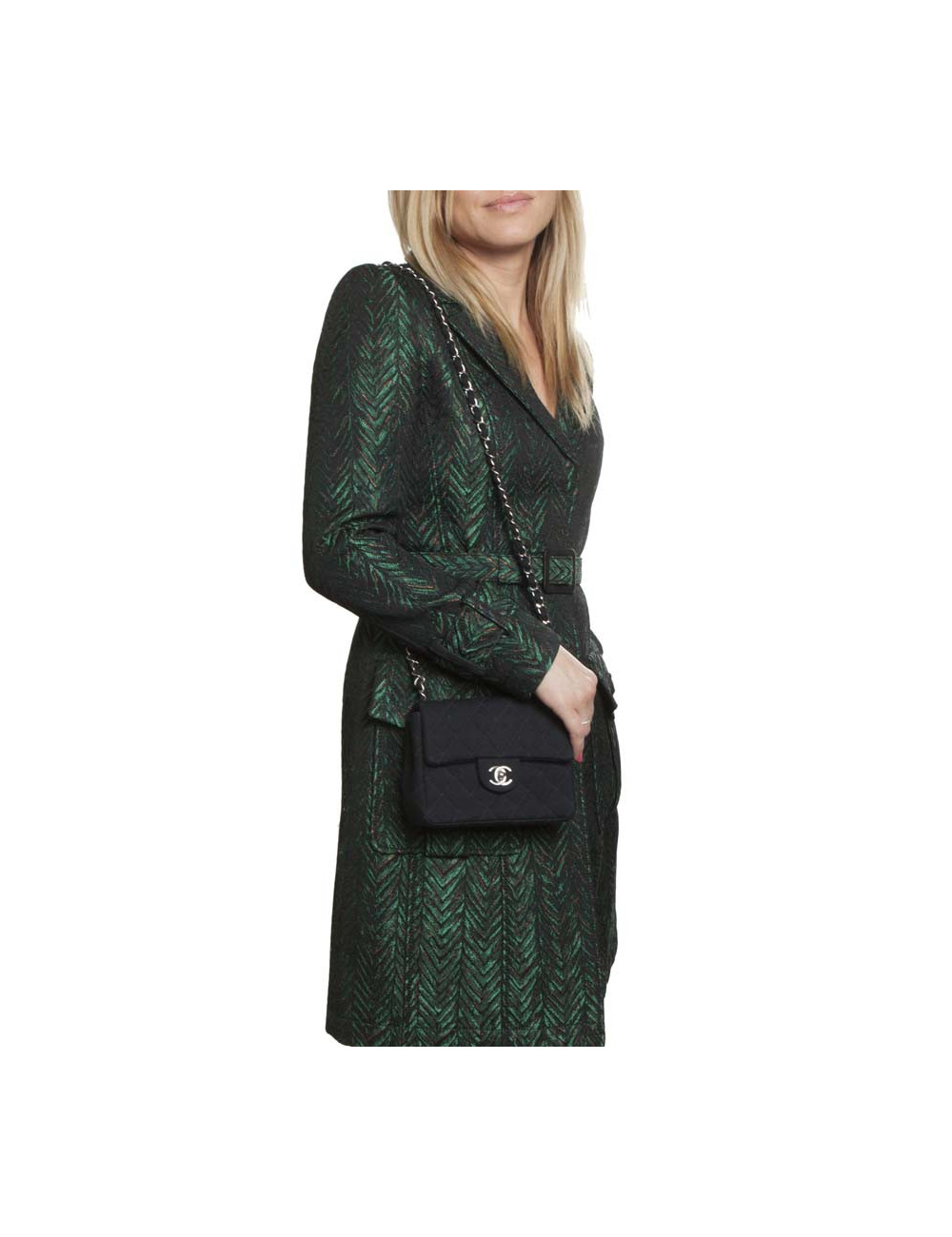 Mini sac CHANEL jersey noir