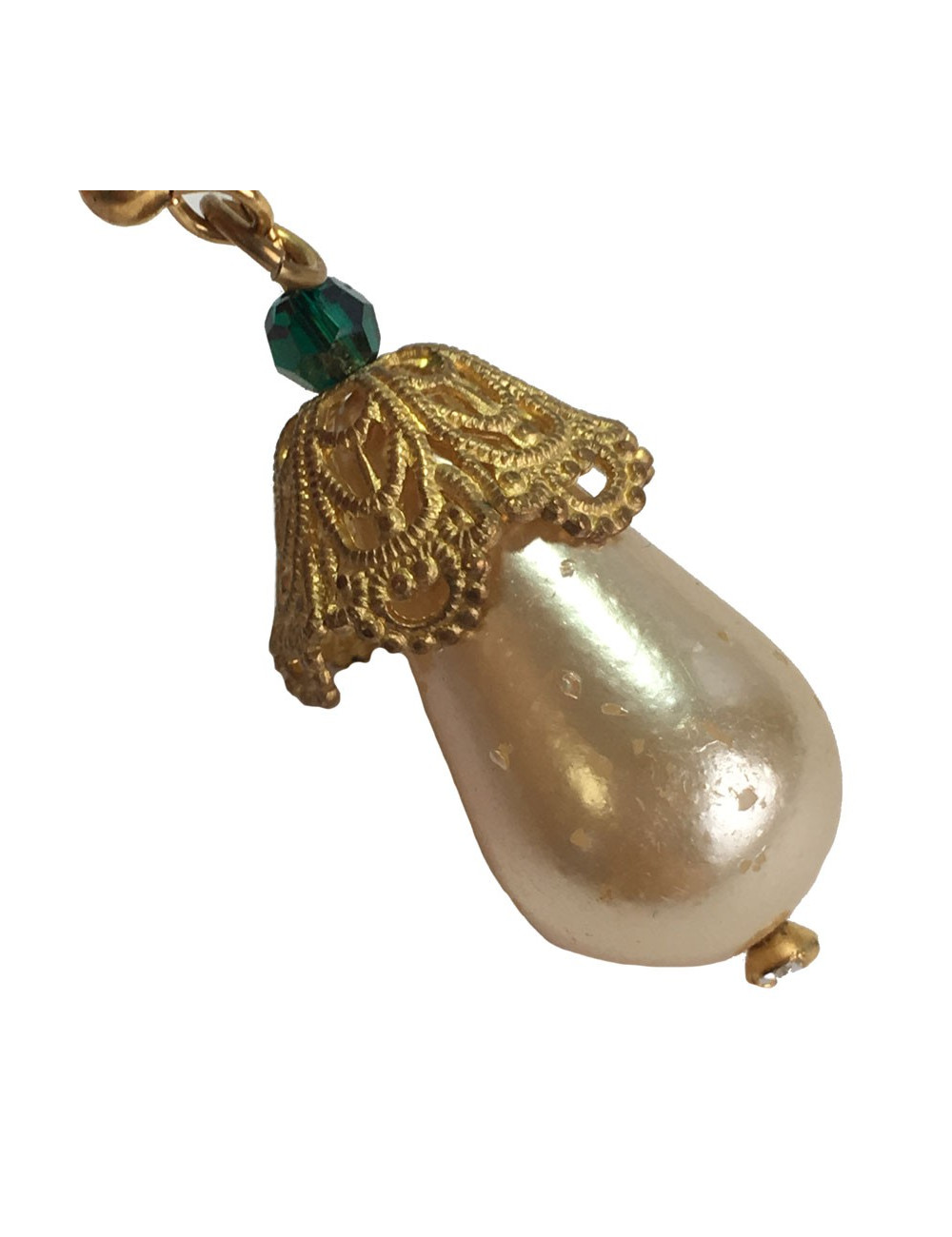 Boucles d'oreille clous MARGUERITE DE VALOIS en pâte de verre nacrée