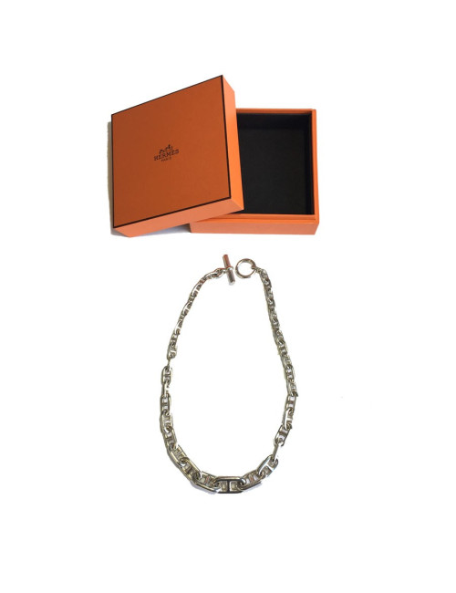 Collier HERMES chaîne d'ancre en argent massif 