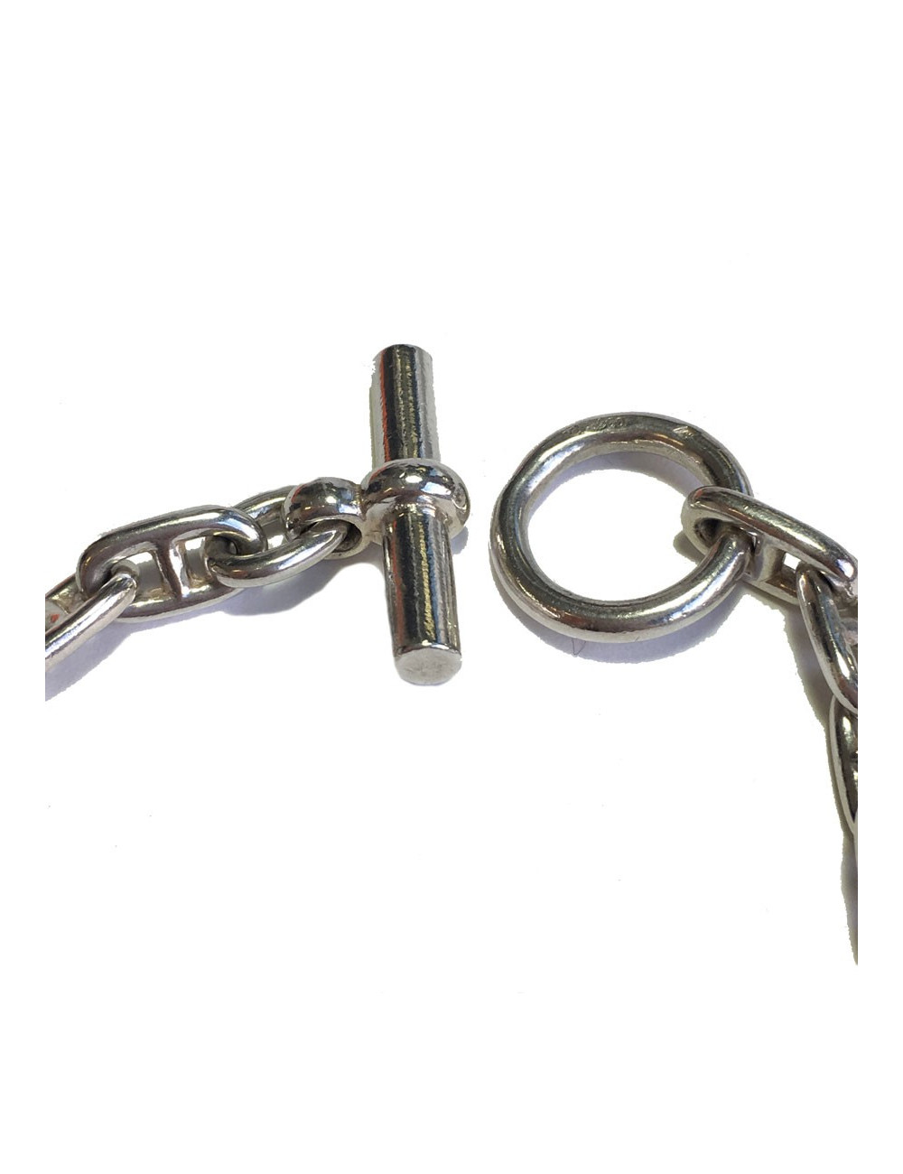 Collier HERMES chaîne d'ancre en argent massif 800