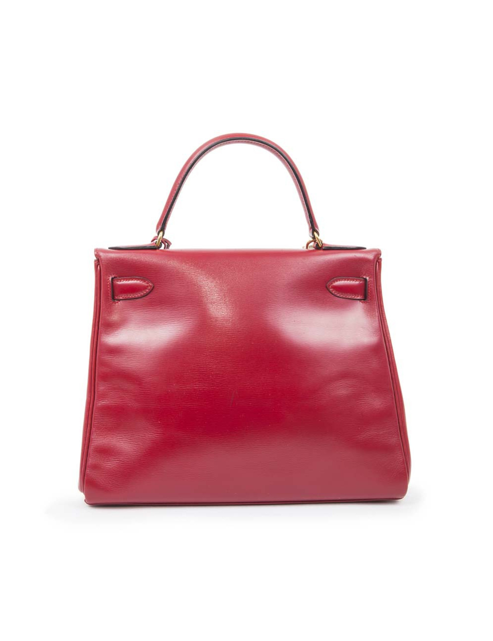 HERMES Kelly 28 handbag in red box leather