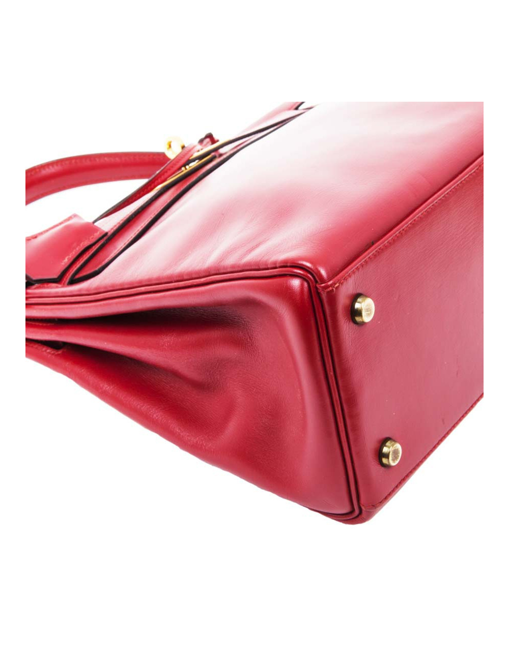 HERMES Kelly 28 handbag in red box leather