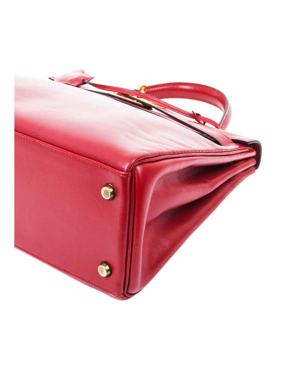 HERMES Kelly 28 handbag in red box leather