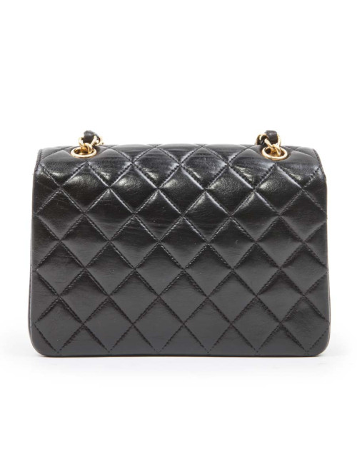 Mini black quilted smooth lambskin CHANEL bag