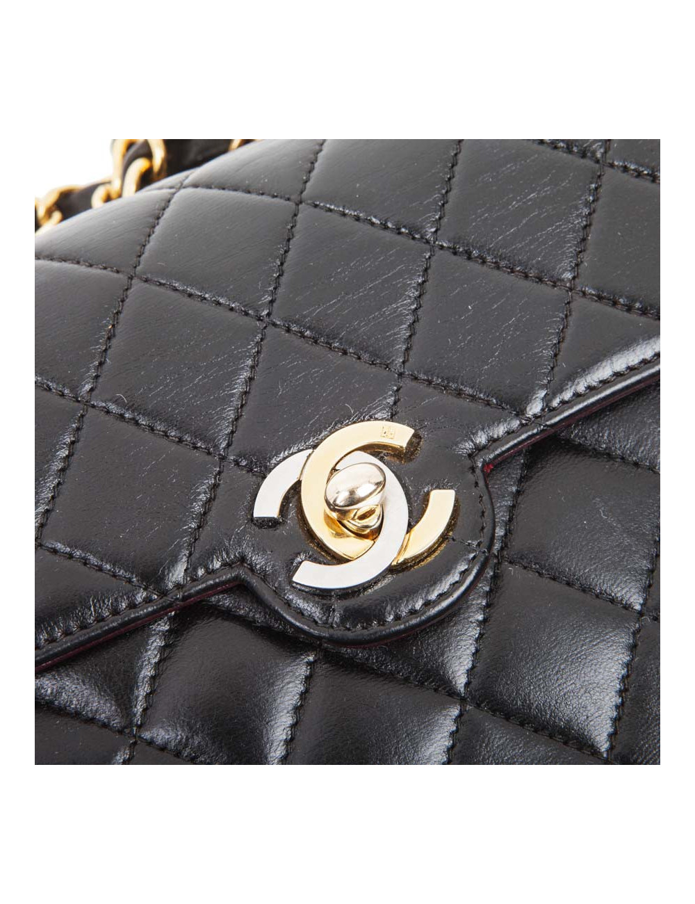 Mini black quilted smooth lambskin CHANEL bag