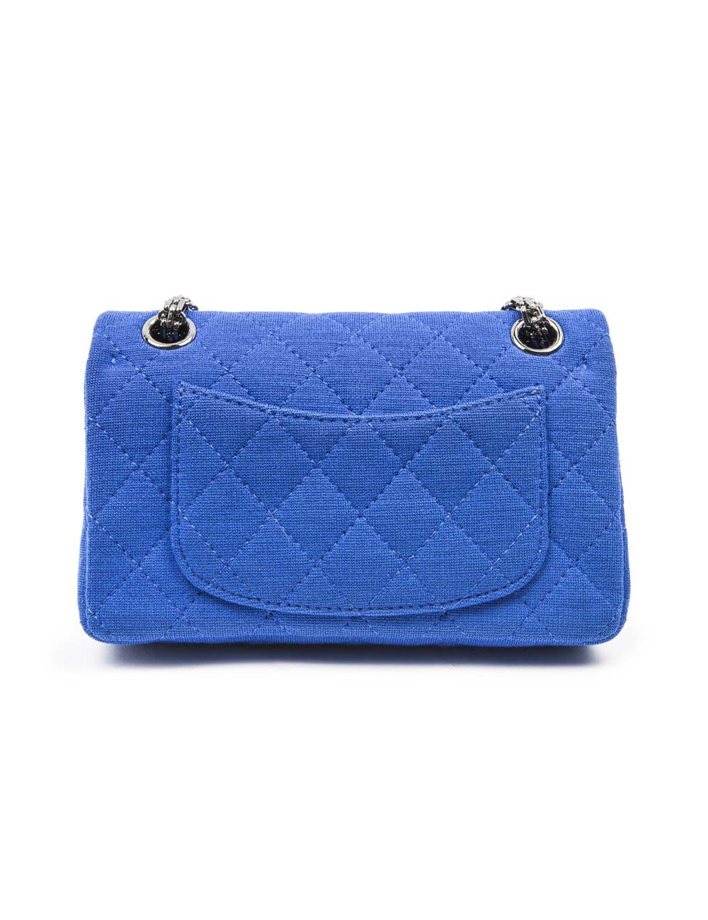 CHANEL mini double flap 2.55 bag in electric blue jersey