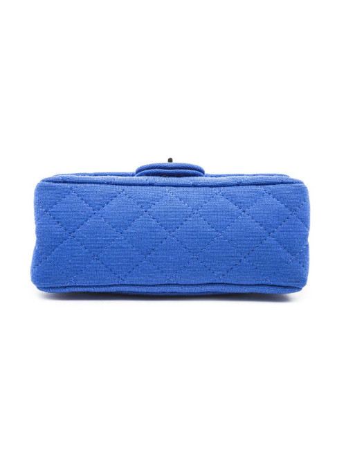 CHANEL mini double flap 2.55 bag in electric blue jersey