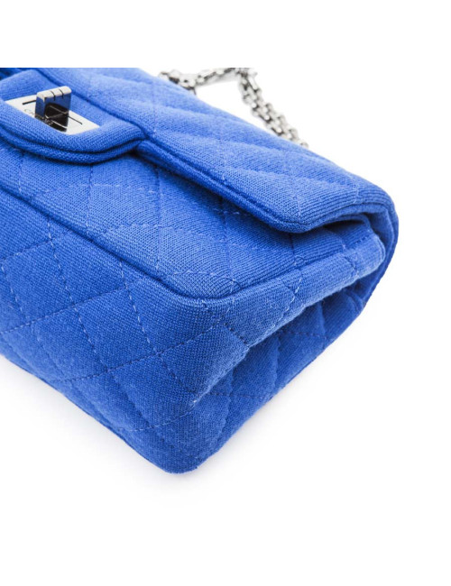 Mini sac 2.55 CHANEL en jersey bleu électrique