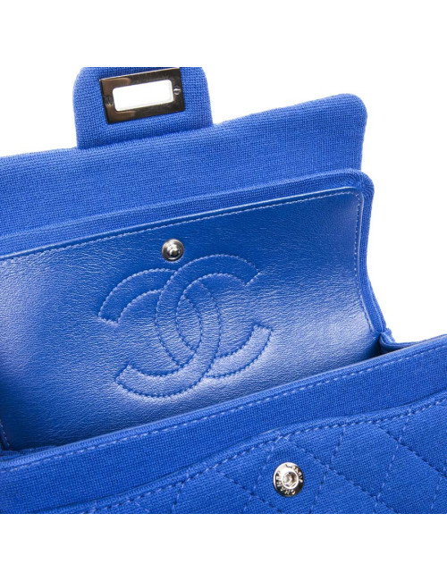 CHANEL mini double flap 2.55 bag in electric blue jersey