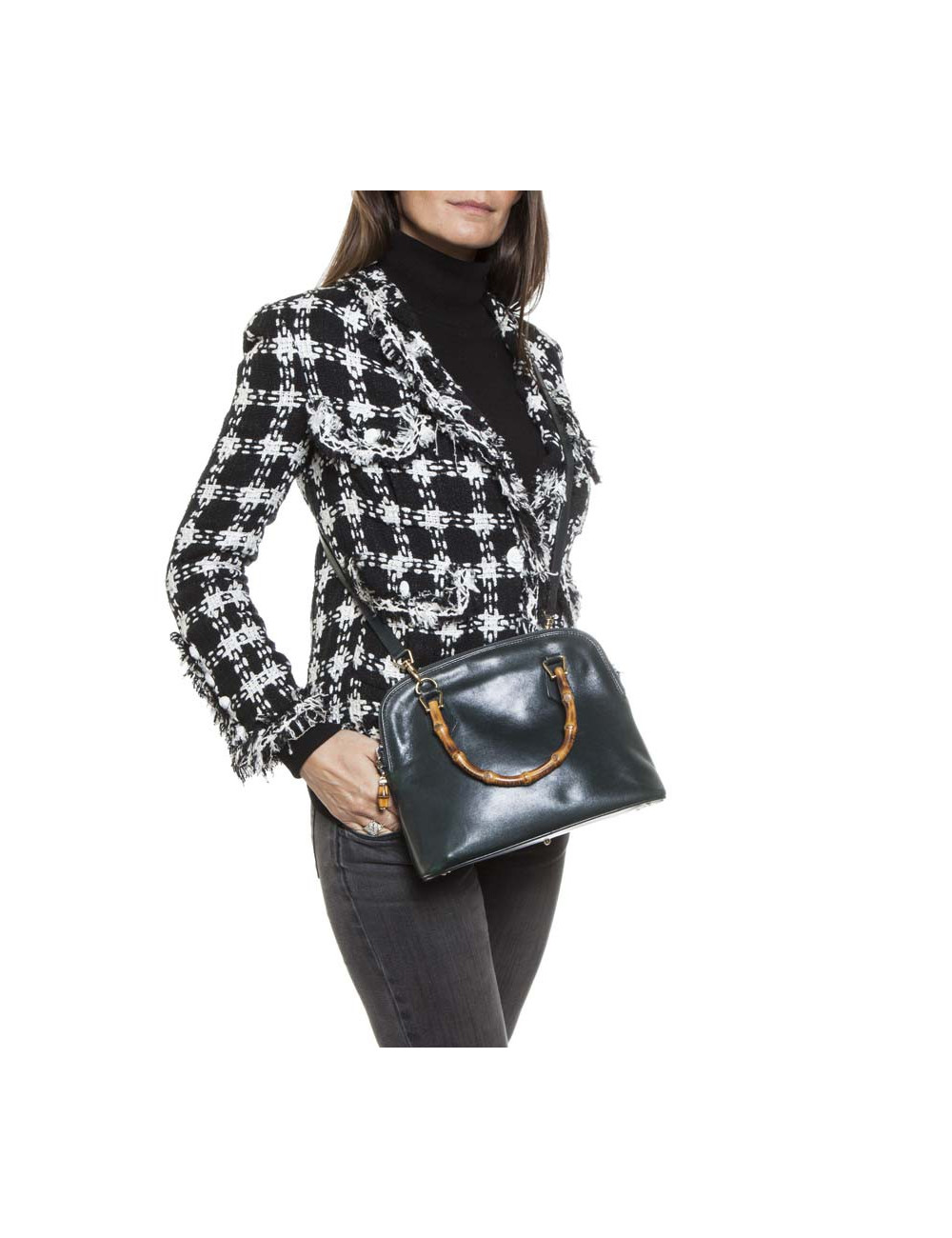Sac GUCCI bambou avec bandoulière Vintage