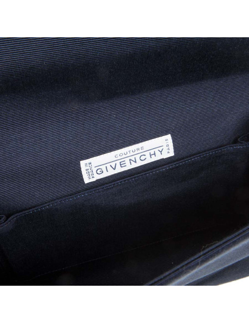 Pochette GIVENCHY  en piqué bleu nuit Vintage