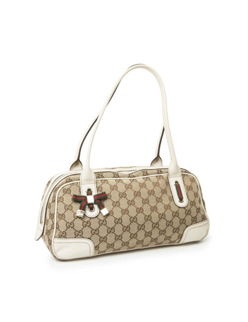 Sac GUCCI toile monogram beige et marron Vintage