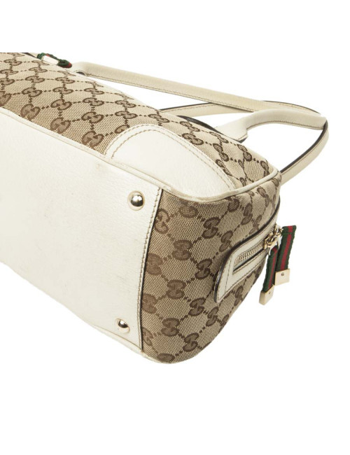 Sac GUCCI toile monogram beige et marron Vintage
