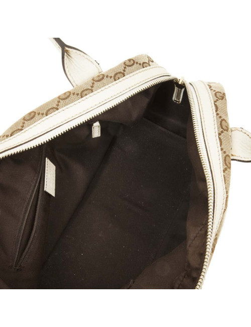 Sac GUCCI toile monogram beige et marron Vintage