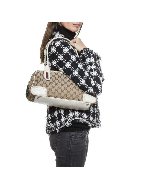 Sac GUCCI toile monogram beige et marron Vintage
