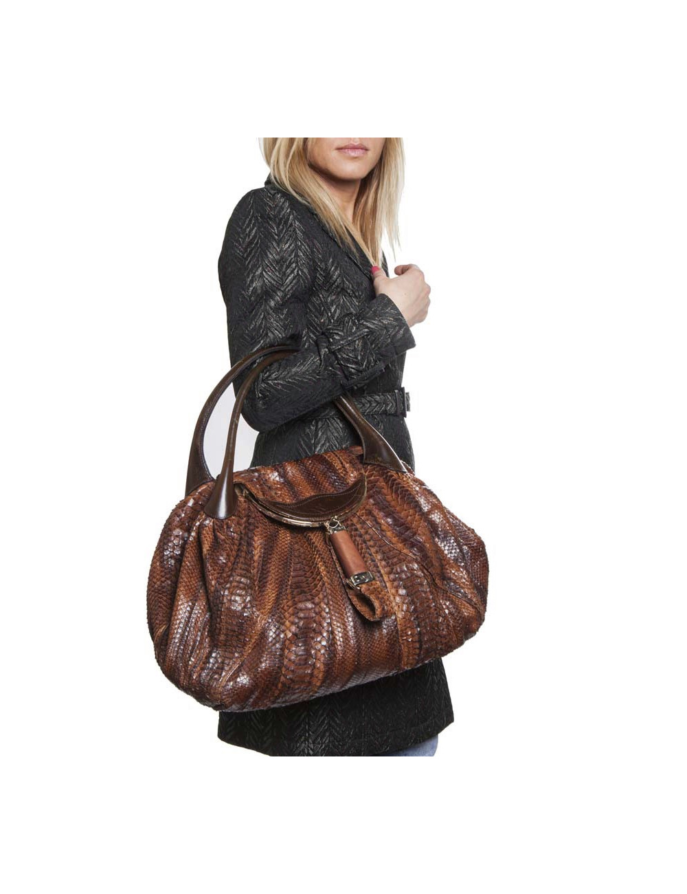 Sac spy FENDI en python grand modèle 