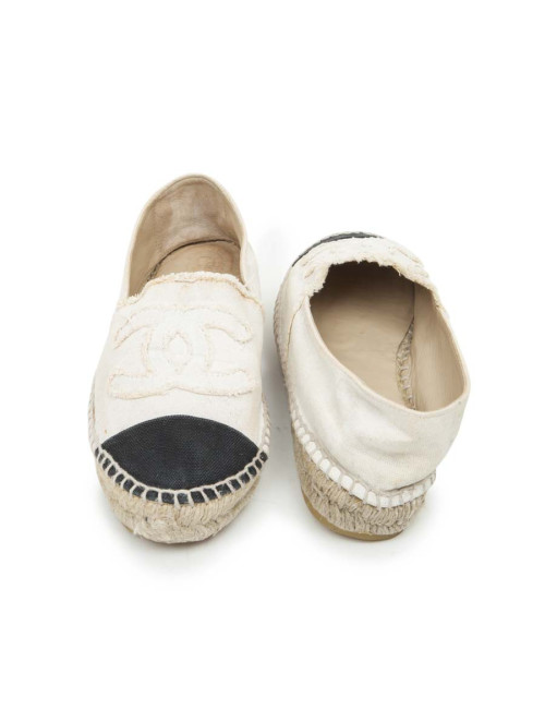 Espadrilles CHANEL T40 toile écrue
