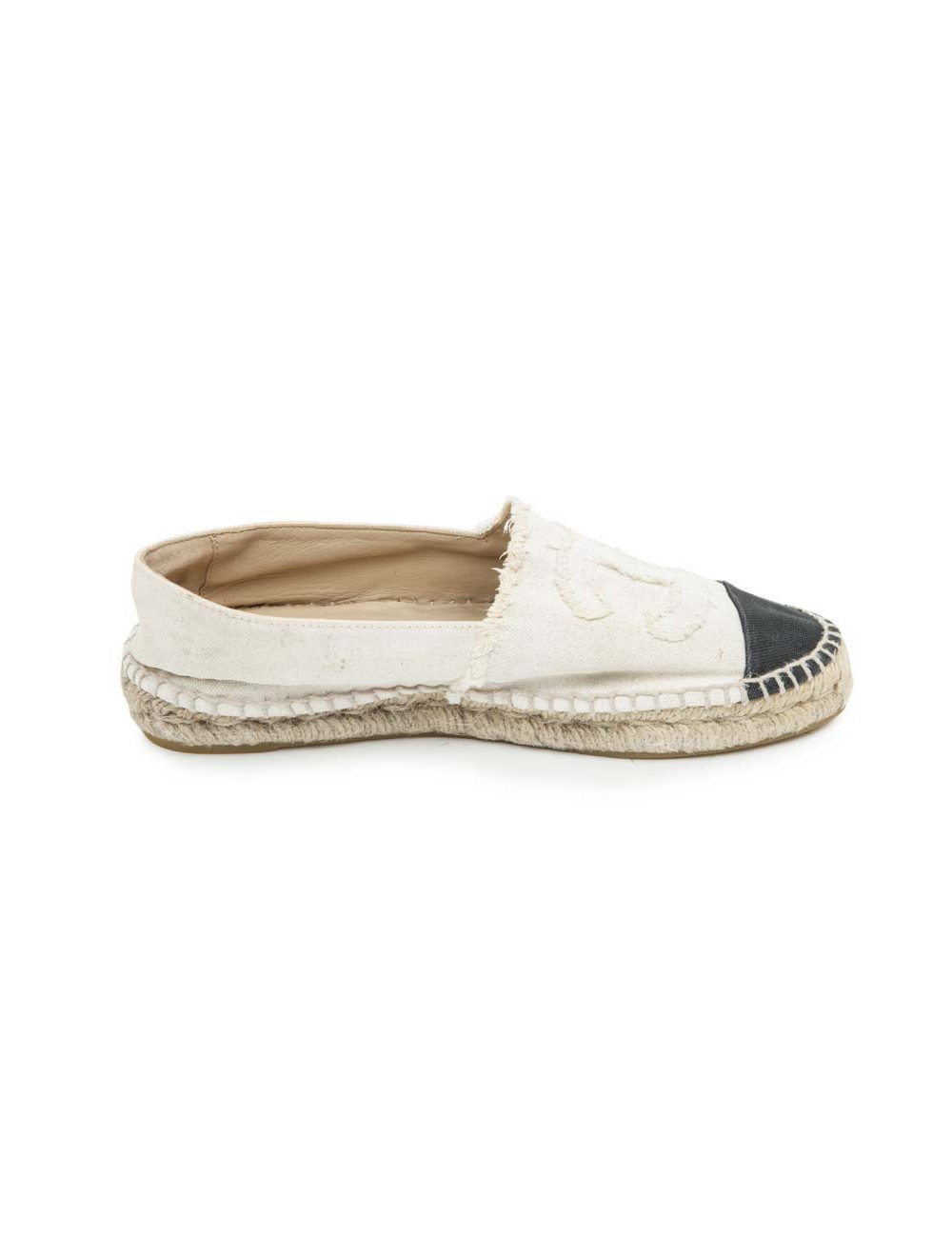 Espadrilles CHANEL T40 toile écrue