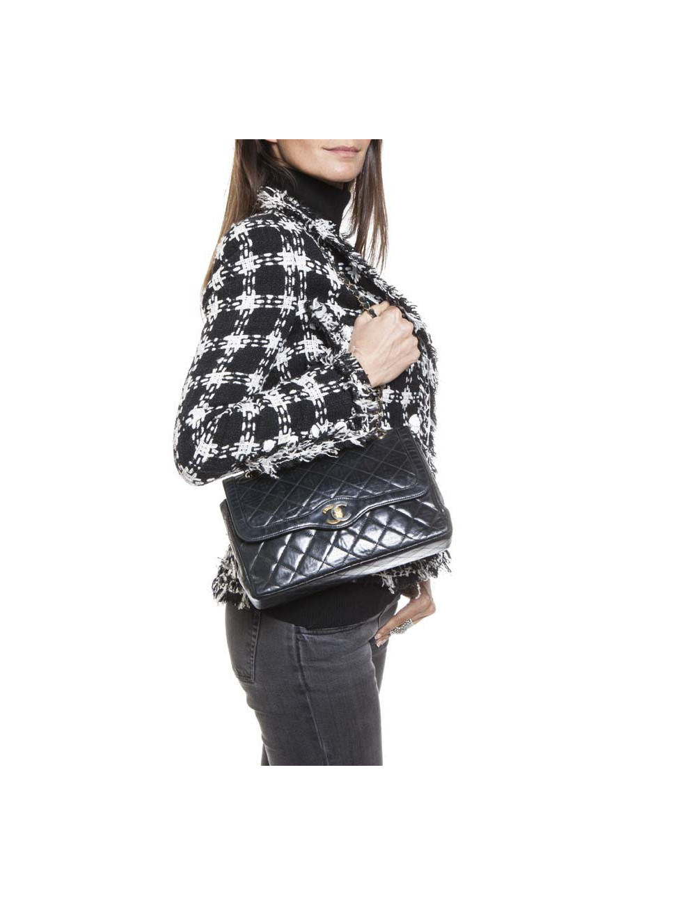 Sac CHANEL timeless bleu nuit Vintage Couture