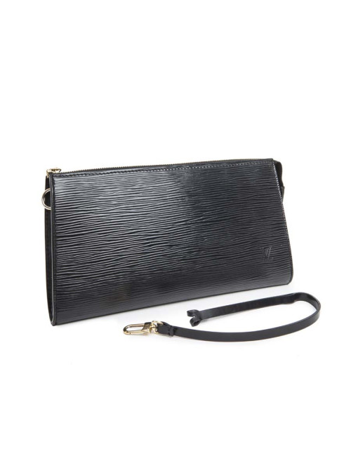 Pochette LOUIS VUITTON cuir épi noir Vintage
