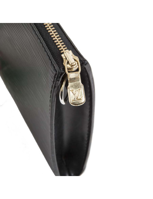 Pochette LOUIS VUITTON cuir épi noir Vintage