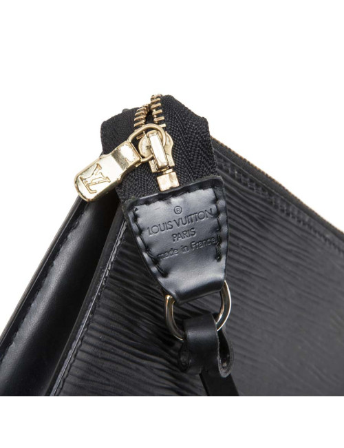 Pochette LOUIS VUITTON cuir épi noir Vintage