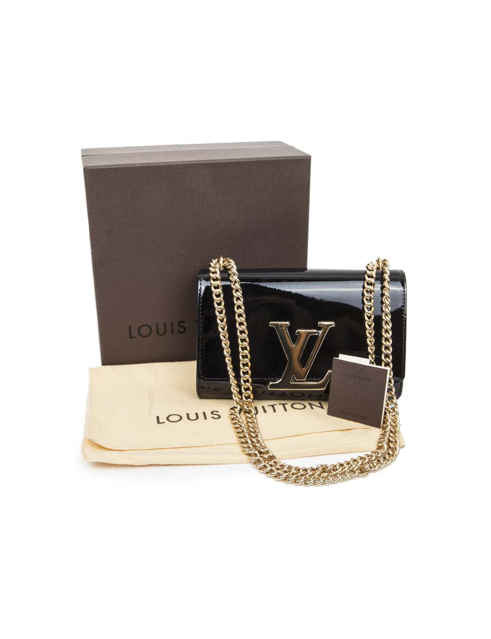 Sac Louise LOUIS VUITTON MM cuir verni noir