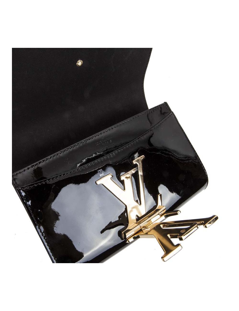 Louise LOUIS VUITTON MM varnished leather black bag