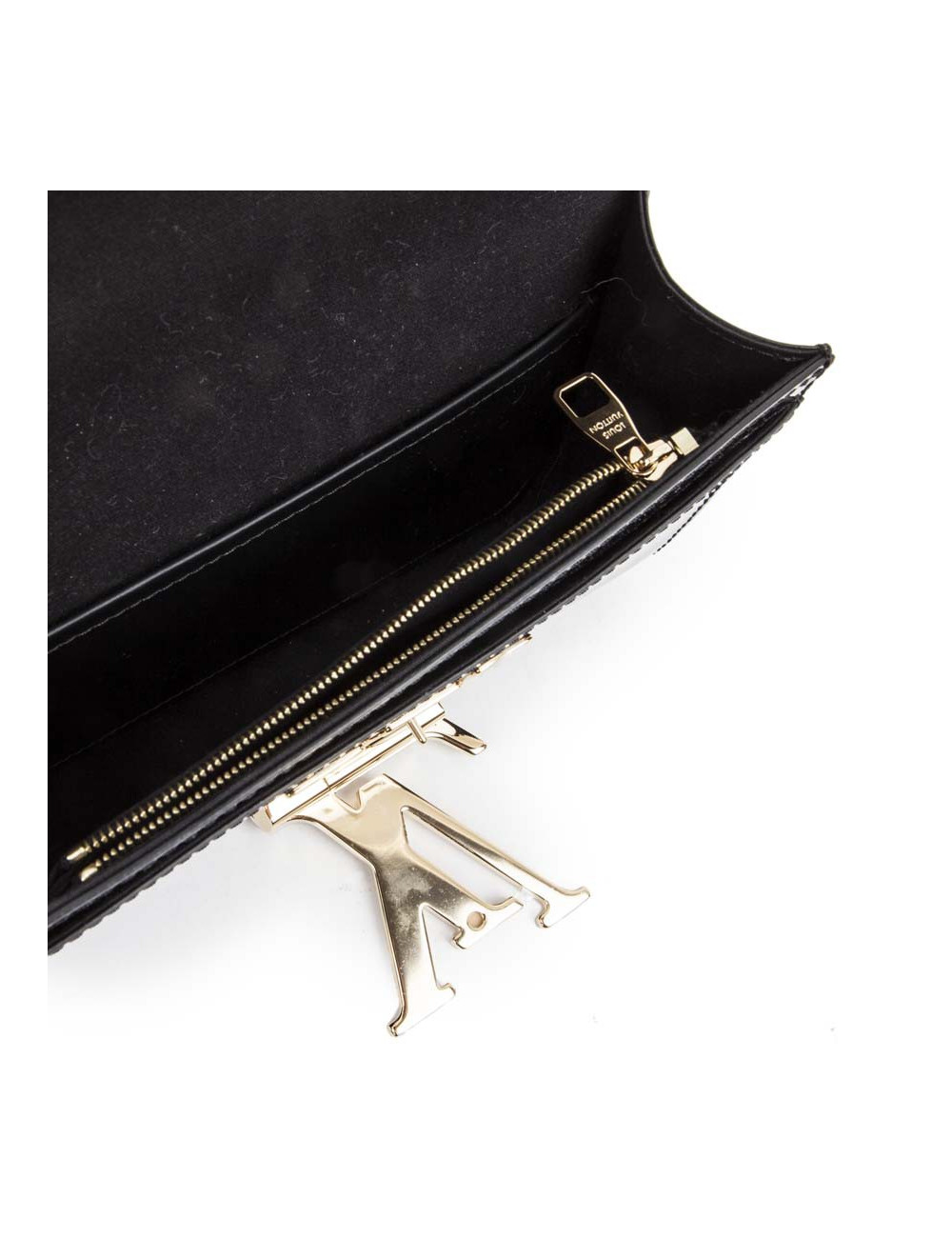 Louise LOUIS VUITTON MM varnished leather black bag