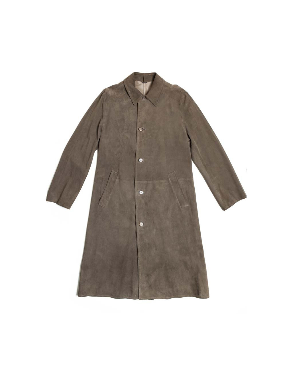 Manteau en cuir (renne) couleur taupe HERMES