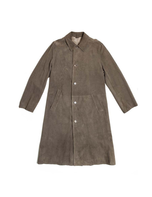HERMES Trench Coat in Taupe Color Reindeer Size 46