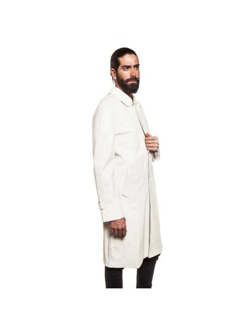 Imperméable GIANNI VERSACE en cuir blanc