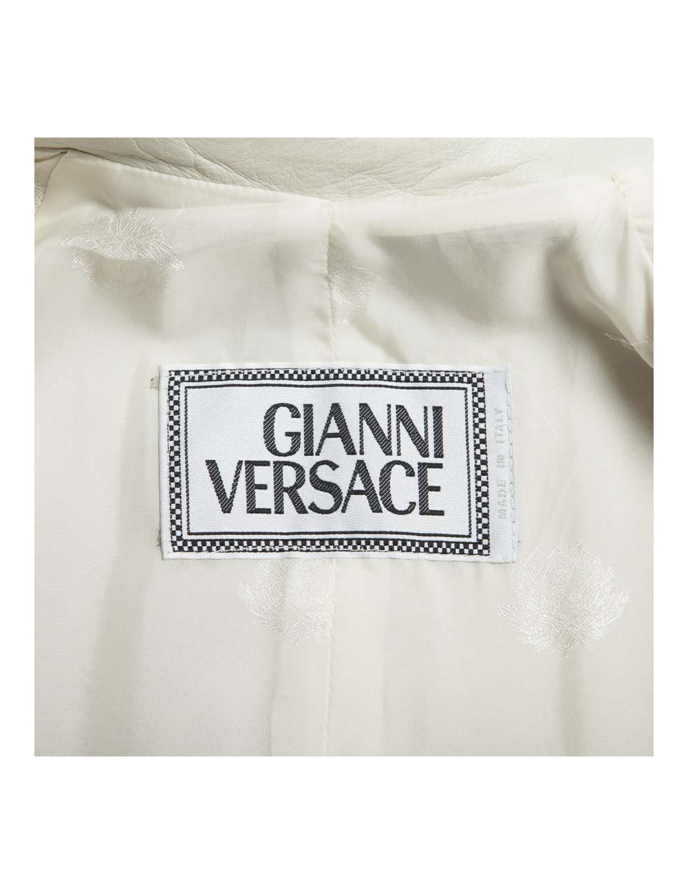 Trench coat GIANNI VERSACE t 48 in white lambskin broken