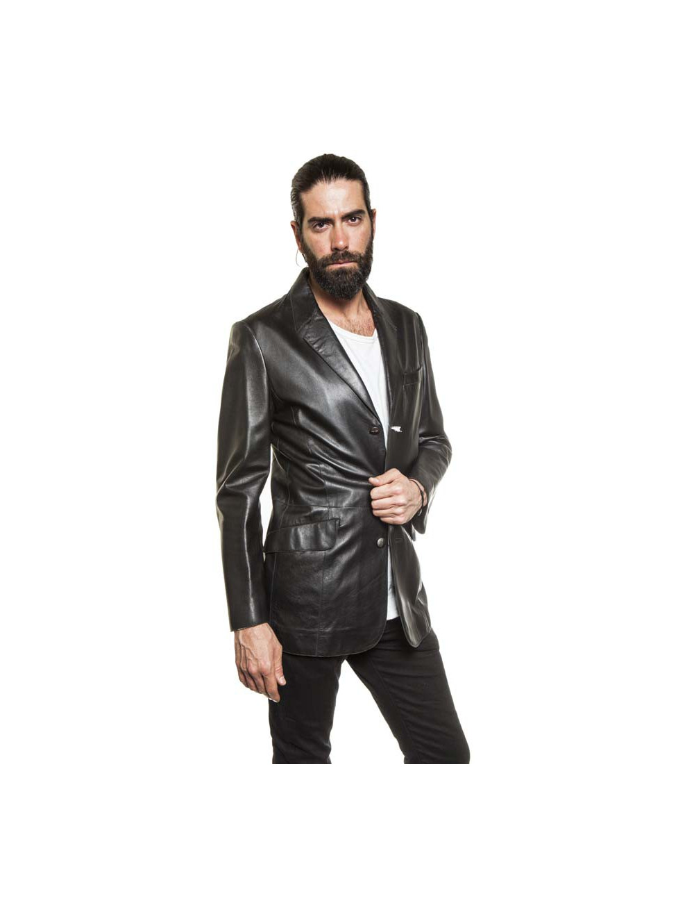 Veste THIERRY MUGLER homme cuir noir