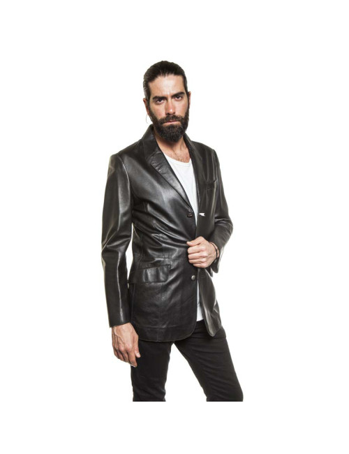 Veste THIERRY MUGLER homme cuir noir