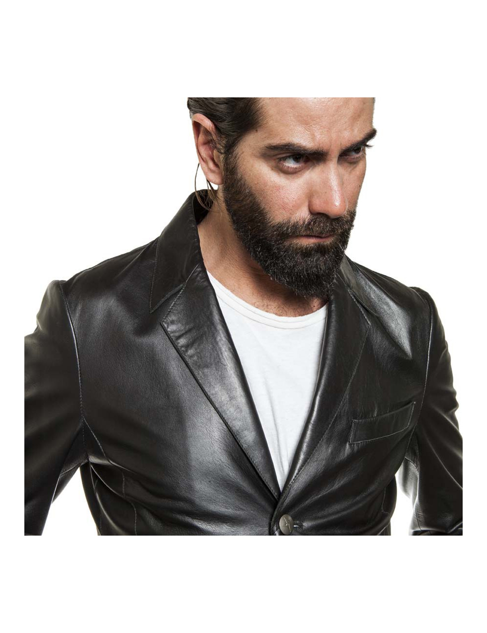 Veste THIERRY MUGLER homme cuir noir