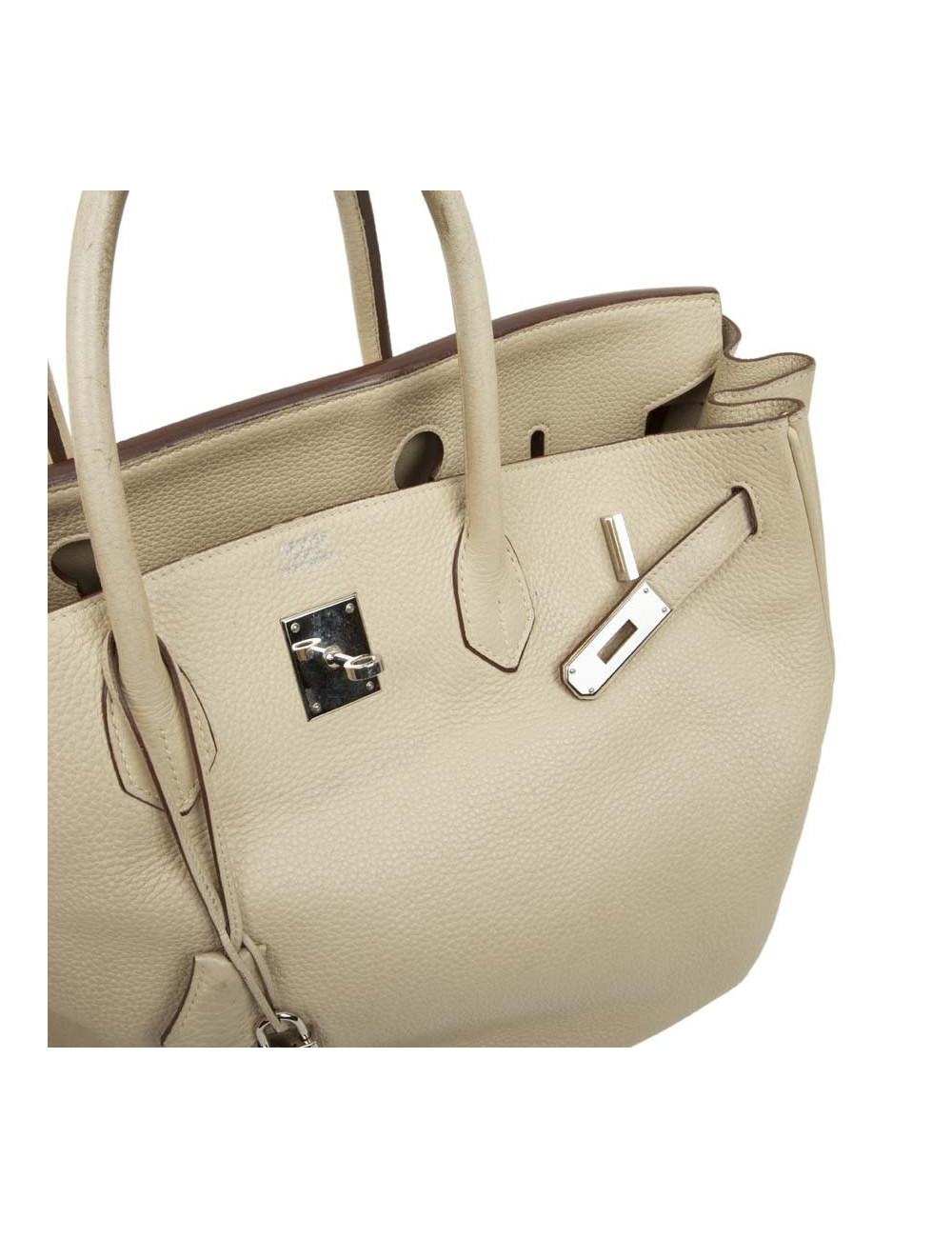 Birkin 40 HERMES cuir taurillon clémence beige