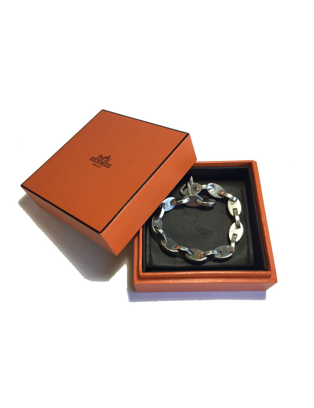 Bracelet HERMES "Grain de café" en argent massif 925