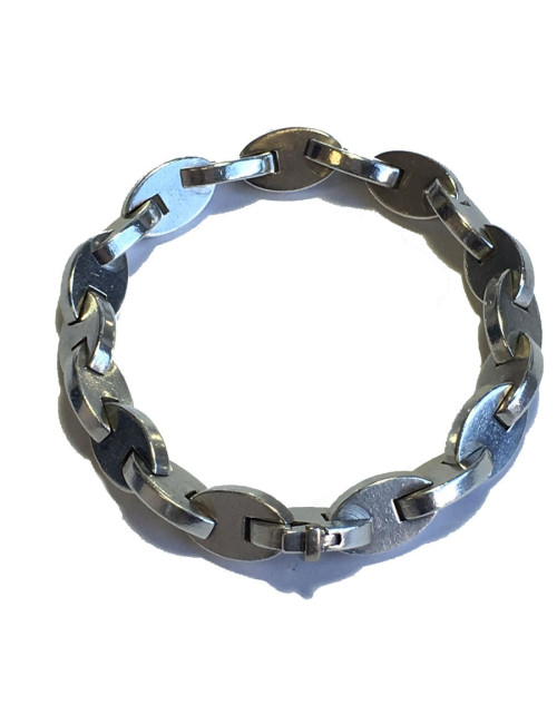 HERMES "Grain de café" chain bracelet in sterling silver
