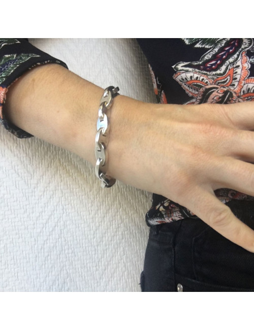 Bracelet HERMES "Grain de café" en argent massif 925