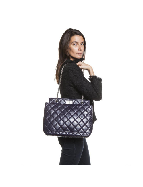 Sac CHANEL cuir matelassé violet