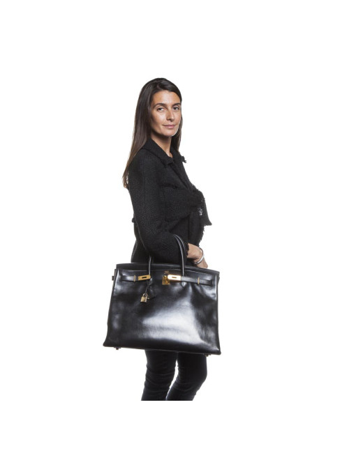  Birkin 40 HERMES cuir box noir 