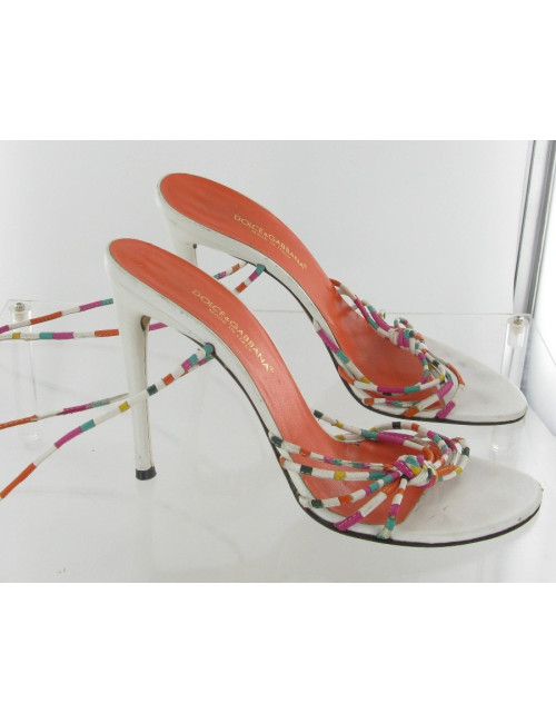 Escarpins ouverts lanieres multicolores DOLCE & GABBANA