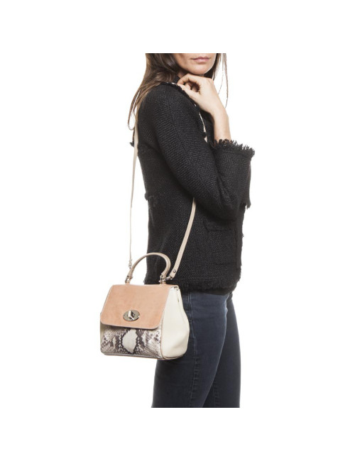 Petit sac JACKIE SMITH bi-matière cuir et python