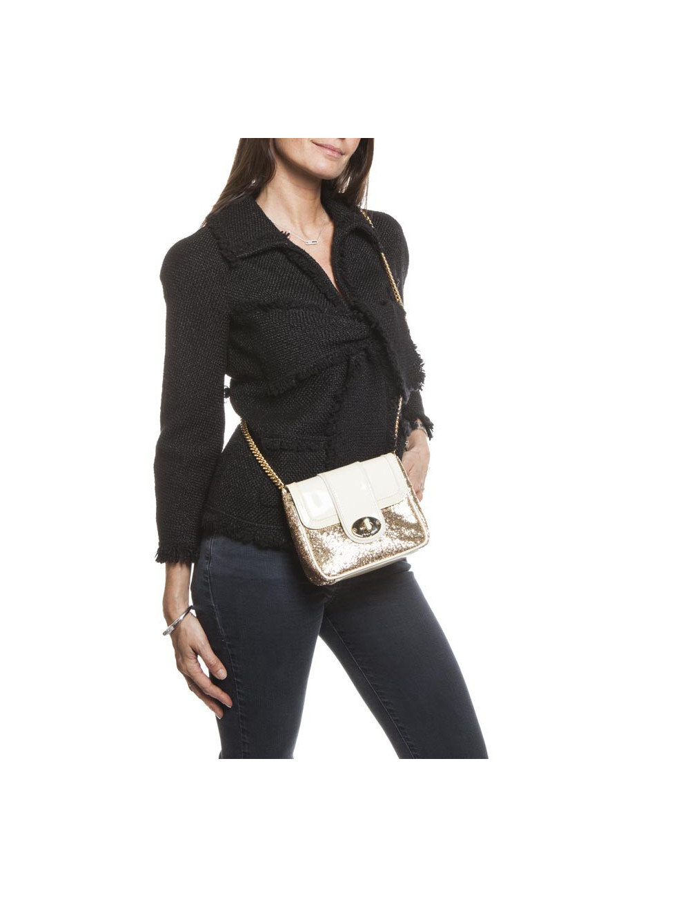 Petit sac JACKIE SMITH en cuir et doré