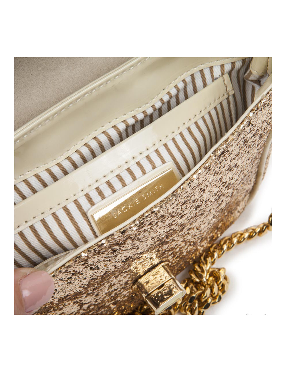 Petit sac JACKIE SMITH en cuir et doré