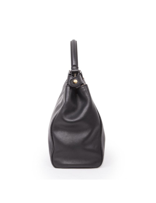 Sac Peekaboo FENDI en cuir lisse noir 